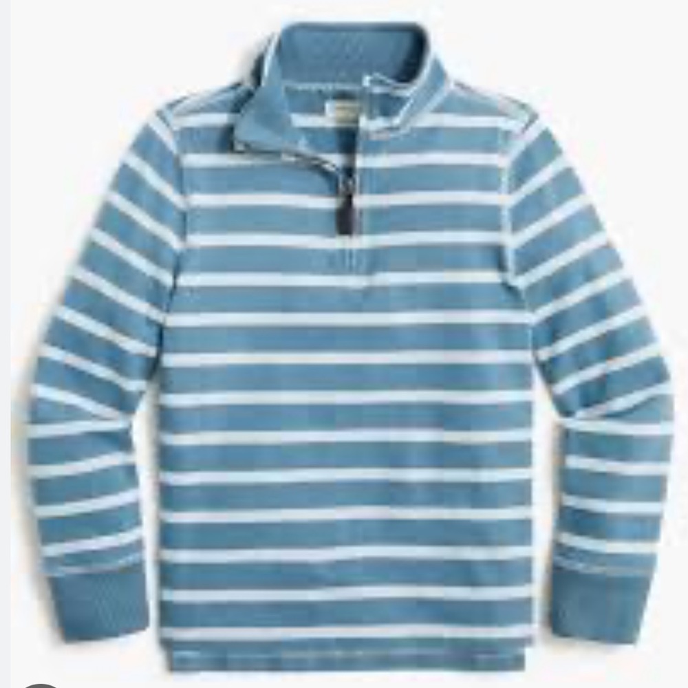 Crewcuts Boys Striped Sueded Half Zip Popover Shirt Top Classic‎ Preppy Spring